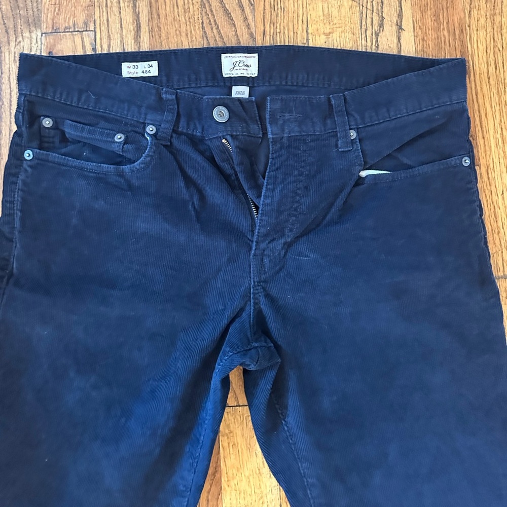 J. Crew 484 Slim Navy Corduroy pants